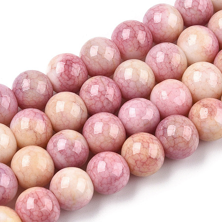 Ombre Effect Dyed Crackle Glass Beads X1-GLAA-T031-10mm-01O-1