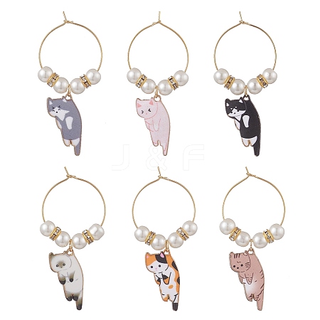 Alloy Enamel Wine Glass Charms AJEW-JO00179-1