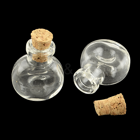 Flat Round Glass Bottle for Bead Containers AJEW-R045-06-1
