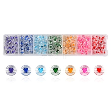 7 Colors Transparent Acrylic Beads TACR-YW0001-57B-1