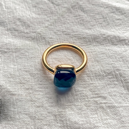 Square 304 Stainless Steel with Glass Finger Rings FS-WG8AAFA-34-1