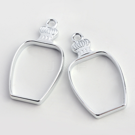 Rack Plating Alloy Bottle Open Back Bezel Pendants PALLOY-S047-31D-FF-1