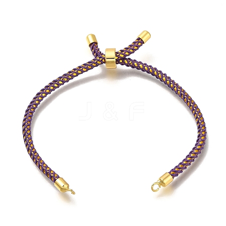 Braided Cotton Cord Slider Bracelet Making MAK-R001-01G-18-1