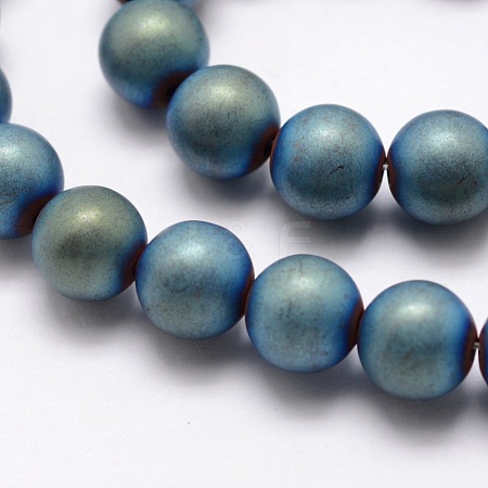 Electroplate Non-magnetic Synthetic Hematite Beads Strands G-R363-6mm-06-1