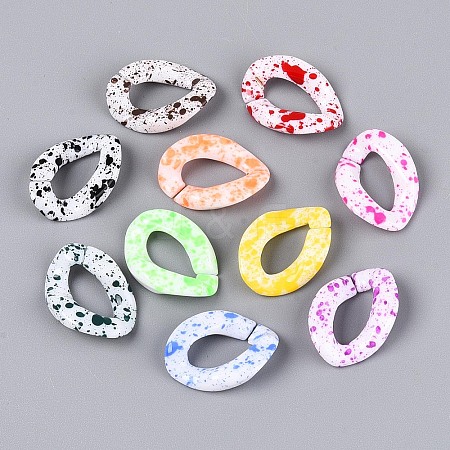 Spray Painted Opaque Acrylic Linking Rings SACR-T017-59M-A-1