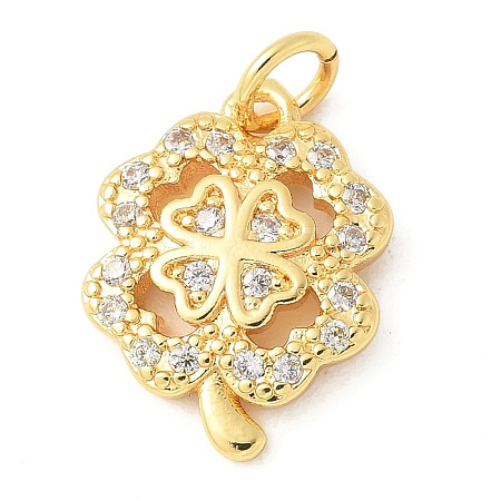 Brass Micro Pave Cubic Zirconia Pendants KK-U053-21G-1