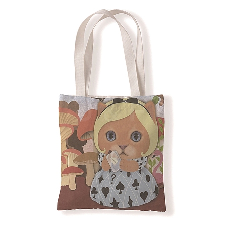 Cat Pattern Canvas Women's Tote Bags PW-WGA189E-09-1