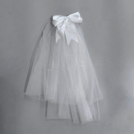 Bowknot Polyester Mesh Bridal Veils AJEW-WH20067-071-1