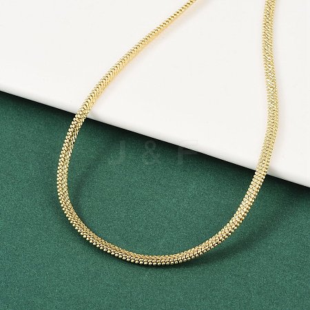 Brass Flat Snake Chain Necklace NJEW-R260-01G-1