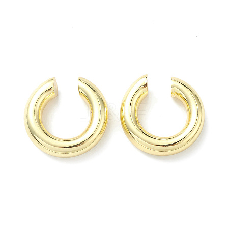 Rack Plating Brass Ring Cuff Earrings for Women EJEW-H135-01G-01-1