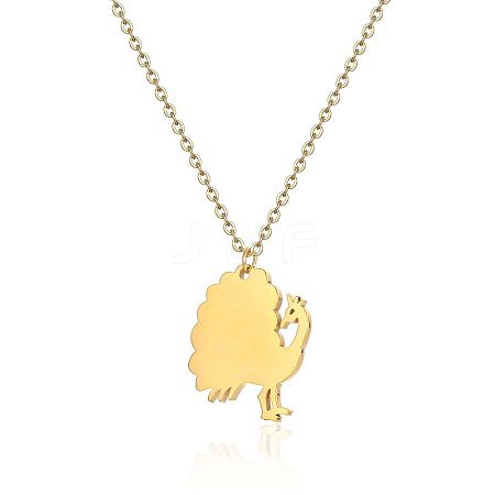 Cute Cartoon Animal Stainless Steel Pendant Necklaces QV5065-3-1