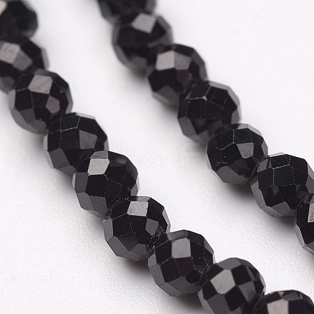 Natural Black Spinel Bead Strands X-G-P213-13-2mm-1