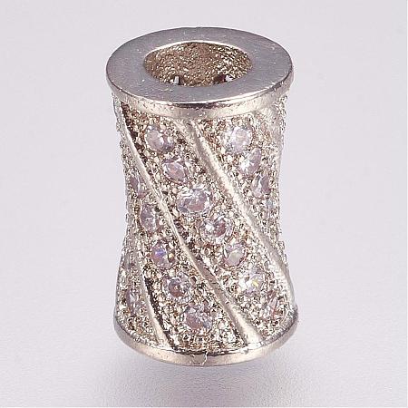 Brass Micro Pave Cubic Zirconia Beads ZIRC-G087-19P-1