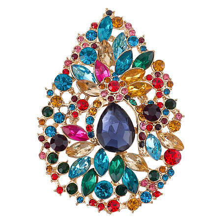 1Pc Alloy Rhinestone Brooches JEWB-MA0001-02A-1