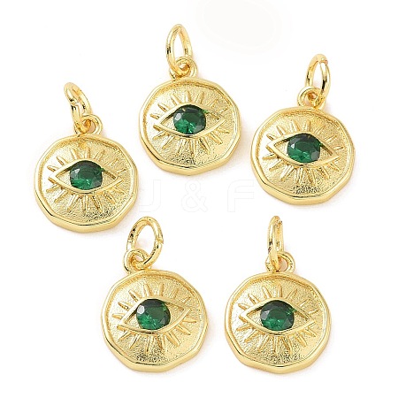 Brass Micro Pave Cubic Zirconia Pendants KK-P187-17I-G-1