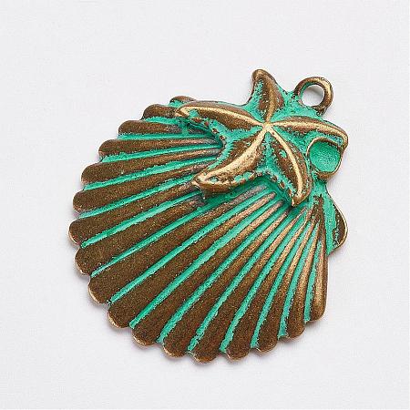 Tibetan Style Alloy Pendants PALLOY-F187-33ABG-1