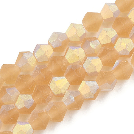 Imitate Austrian Crystal Bicone Frosted Glass Beads Strands LS-GLAA-F029-TM4mm-A18-1