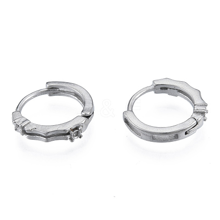 Tarnish Resistant 304 Stainless Steel Hoop Earrings Findings STAS-N092-189-1