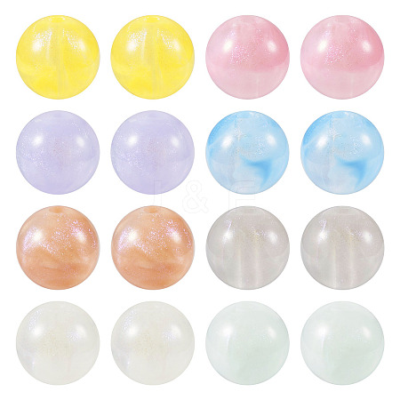 80Pcs 8 Colors Opaque Acrylic Beads OACR-TA0001-23-1