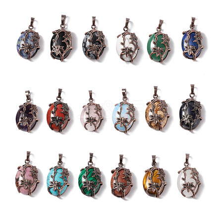 Natural & Synthetic Gemstone Pendants G-L512-F-R-1