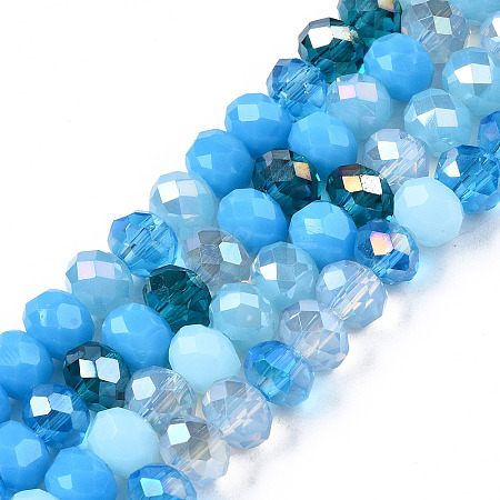 Electroplate Glass Beads Strands EGLA-SZ0001-32E-1