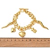 304 Stainless Steel Bowknot Link Chain Multi-strand Bracelets BJEW-G758-01G-5