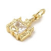 Brass Micro Pave Clear Cubic Zirconia Pendants KK-R162-018G-2