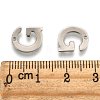 Tarnish Resistant 304 Stainless Steel Letter Charms STAS-O072-G-3