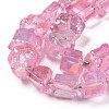 Electroplated Natural Quartz Beads Strands G-G767-02-09-3