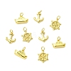 9Pcs 3 Styles Helm & Ship Charms Brass Pendants KK-CJ0005-75-8