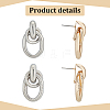 ANATTASOUL 4 Pairs 4 Style Alloy Interlocking Circle Rings Dangle Stud Earrings for Women EJEW-AN0002-90-3