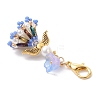 Handmade Glass Seed Beaded Angel Pendant Decorations HJEW-MZ00381-04-4