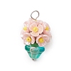 Glass Seed Beaded Flowerpot Pendants PALLOY-MZ00520-2