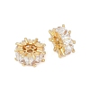 Brass Micro Pave Cubic Zirconia Beads KK-H202-10G-2