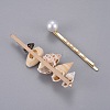 Iron Hair Clip and Stud Earrings Jewelry Sets SJEW-E331-01-5