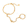 304 Stainless Steel Pave Clear Cubic Zirconia Heart Link Ring Bracelets for Women WGBEB4D-01-5