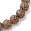 6.5mm Round Natural Wenge Wood Beaded Stretch Bracelets for Women BJEW-JB10426-4