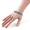 Glass Braided Flower Link Bracelet for Women BJEW-TA00130-02-3