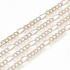 Brass Coated Iron Figaro Chain Necklace Making MAK-T006-03RG-2