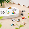 Crafans 11Pcs 11 Style Rugby & Bottle & Piano & Violin & Pencil Enamel Pins JEWB-CF0001-02-15