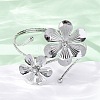 Flower Alloy Arm Cuff Bangles for Girl Women LS-AJEW-A063-01A-P-3