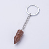 Natural/Synthetic Mixed Stone Pointed Keychain KEYC-E023-06-2