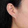 Sterling Sliver Micro Pave Cubic Zirconia Stud Earrings UU1556-2-2