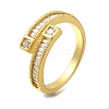 Brass Micro Pave Clear Cubic Zirconia Adjustable Finger Rings RJEW-D079-05G-RS-1