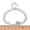 304 Stainless Steel Glass Link Chain Bracelets BJEW-G753-03P-01-5