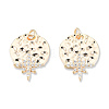 Brass Pave Clear Cubic Zirconia Pendants KK-N232-462-2