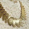 Alloy Hammered Wing Bib Necklaces for Women WGDE902-01-2