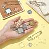 DIY Square Alloy Commemorative Photo Pendants Making Kits DIY-FS0009-22-8