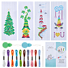 Gorgecraft 4 Sets 4 Styles Lighthouse/Gnome/Christmas Tree DIY Bookmark Cross-Stitch Beginner Kit DIY-GF0009-24-1