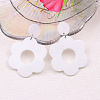 Flower with Flat Round Opaque Acrylic Dangle Stud Earrings FS-WG69462-08-1